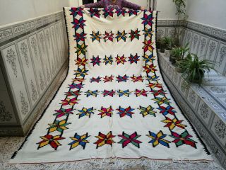 Large Vintage Handmade Moroccan Wool Rug,  Azilal Berber Carpet 6.  5 X 11.  6 Ft