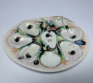 Antique Oyster Plate Union Porcelain Greenpoint Ny Marked 19th Century 1