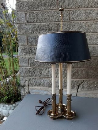 Vintage Stiffel Telescoping Brass French Bouillotte 3 Way Candlestick Table Lamp