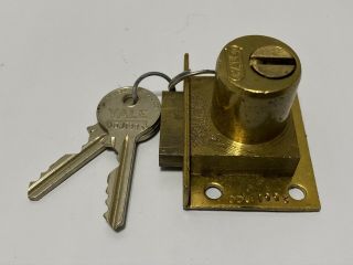 Yale Odj Jennings Antique Vintage Slot Machine Back Door Lock W/2 Matching Keys