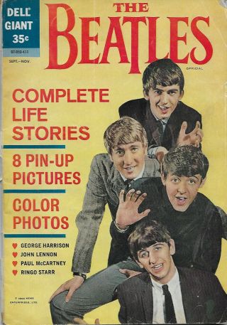 1964 Beatles Dell Giant Comic - Complete With Pin Up Photos