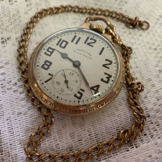 Vintage Hamilton Railway Special Gold Filled Pocket Watch Grade 992b 21 Jewels
