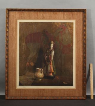 Large Vintage Pencil Signed Hovsep Pushman Orientalist Still Life Lithograph