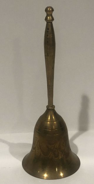 Vintage Brass India 7.  75 Inch Hand Bell