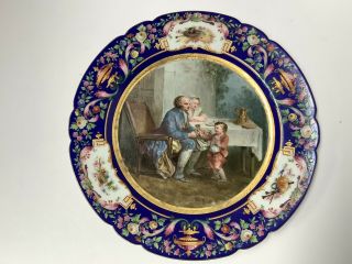 Signed Boyer Paris Porcelain Cabinet Plate.  Handpainted.  9 1/2” Diameter.  France