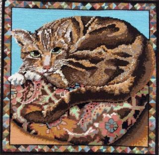 Ehrman Kaffe Fassett Carpet Cat Needlepoint Tapestry Kit Vintage Retired Rare