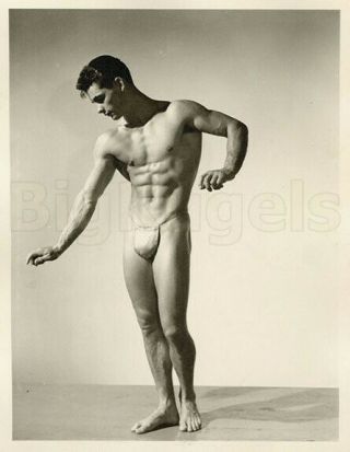 1940s Early Vintage Mizer Amg Male Nude Forrester Millard Full Pouch Beefcake