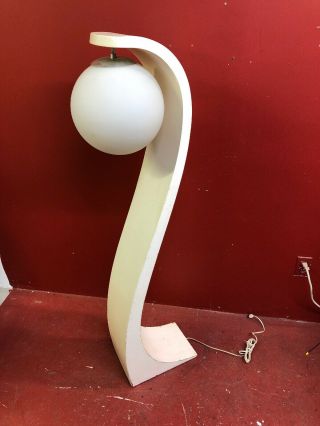 Cobra Sculpture Floor Lamp Modeline By Milo Baughman White Needs Paint