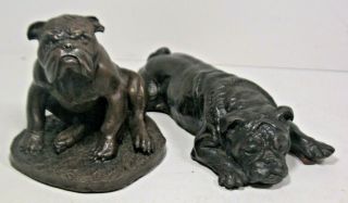 Heredities Cold Cast Bronze Bull Dogs Figurines