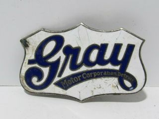 Vintage Gray Motor Corporation Detroit Badge Emblem 2