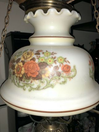 Hand Painted Hanging Hurricane Gone With The Wind Vintage Electric Lamp 3