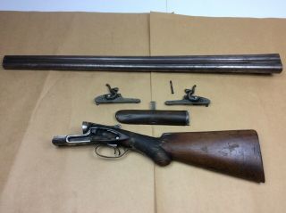 J Manton Side Lock Shotgun Double Barrel Sxs 12 Guage Vintage Gun Parts