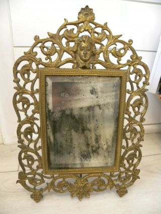 Antique 19th Century Louis Xiv French Figural Beveled Mirror - The Real Deal