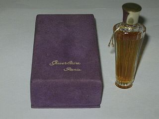 Vintage Guerlain Shalimar Perfume Bottle & Box 1/4 Oz - Open - 3/4 Full - 3 "