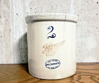 Vintage Red Wing 2 Gallon Crock,  Red Wing Pottery,  Union Stoneware Co.