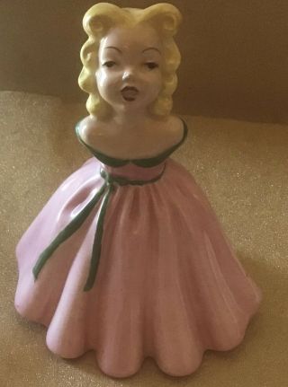 1950s Vtg Holland Mold Southern Bell Girl Figurine Mid Century