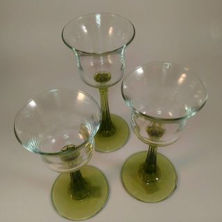 Partylite Radiant Glow Stemmed Trio Candle Holders Green 2