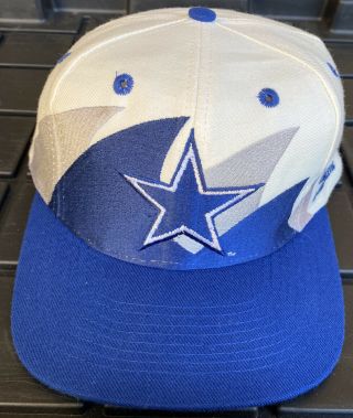 Vintage 90s Dallas Cowboys Logo Athletic Double Sharktooth Snapback Hat Cap Nfl