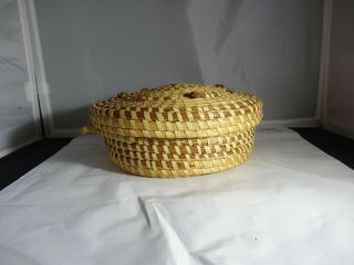Woven 9 " Vintage Basket With Lid Tightly Woven Please Read