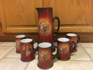 Usona Goodwin Pottery - Mug And Pitcher Native American Set