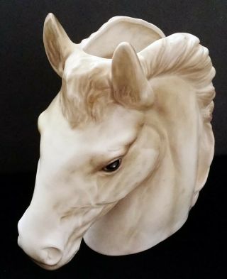 Vintage White Horse Head Vase Planter Napco Ware Ceramic - C5568 2