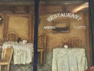 Vintage Diorama 3 - D Shadow Box Of A Bistro/restaurant From The Street View.