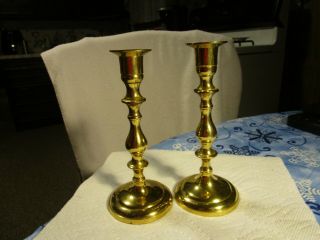Set Of 2 Vintage [7.  5 Inch] Solid Brass Candle Stick Holders