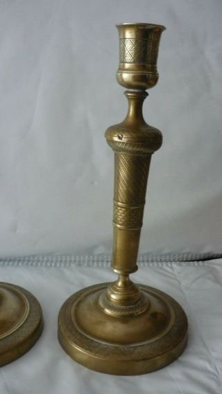 Antique French Empire Style Gilt Bronze Candlesticks 2