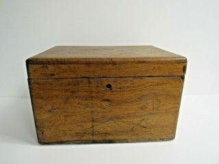19th Century Wood Captain Writing Desk Travel Desk Lap Desk Box 498