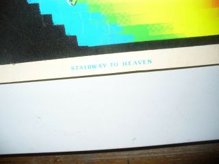 Vintage LED ZEPPELIN Poster Stairway to Heaven Neon BLACKLIGHT 1970s Psychedelic 2