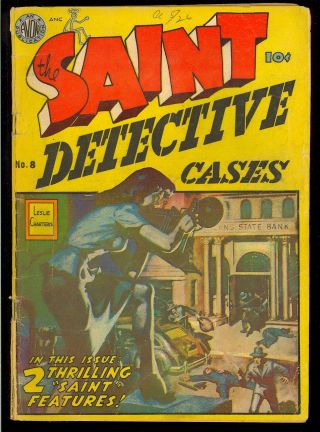 The Saint Detective Cases 8 Pre - Code Crime Golden Age Avon Comic 1950 Gd - Vg