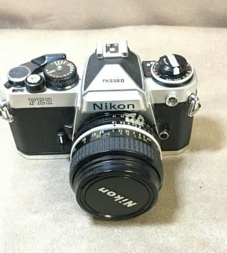 Vintage Nikon Fe2 35mm Camera With 50mm 1:1.  8 Lens