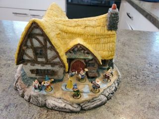 Vintage 1987 Olszewski Disney Goebel Snow White 7 Dwarfs Cottage & Figurine Set