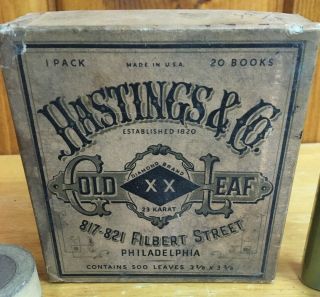 1 Box Vintage Hastings & Co 23 Karat Gold Leaf Papers & More Diamond Brand XX 2