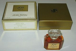 Vintage Jean Patou Joy Perfume Bottle & Boxes - 1/2 Oz - Open - Full - 2 " Height
