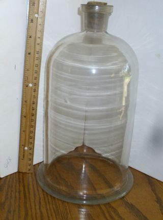 Antique Cenco Bell Jar Lab Extra Large With Glass Wye Apothecary