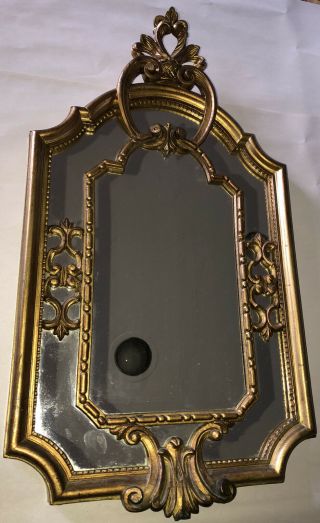 Antique Small Italian Carved Gold Wall Mirror Ornate 22.  75” Elegant Italy