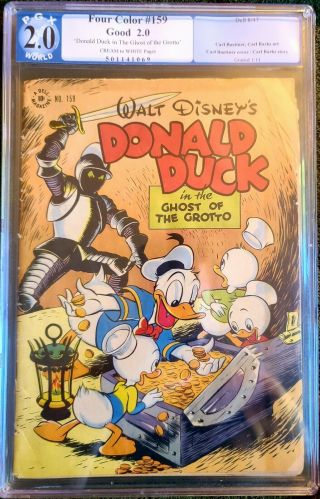 Four Color 158 G 2.  0 Graded.  Donald Duck Ghost Of The Grotto,  Carl Barks Art