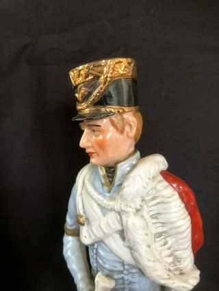 Naples Capodimonte Porcelain Figurine Napoleonic Hussar Soldier 32 cm 3