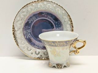 Vintage Royal Sealy Tea Cup & Saucer.  Lavender With Gold Trim - Very Rare
