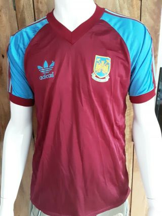 Vintage Mens West Ham Football Shirt 1980 Adidas Top
