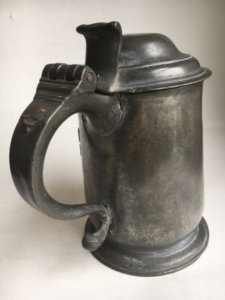 Antique Pewter Dome Lidded Tankard By Philip Matthews,  C.  1736 - 1753