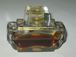 Vintage 1940 Lentheric Perfume Bottle Shanghai Bakelite Top 1 Oz Open - 1/3 Full