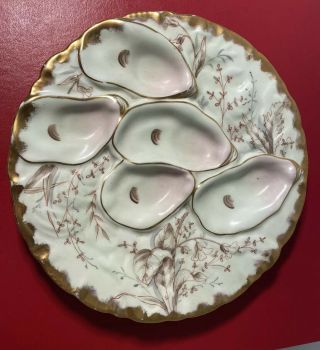 Antique Dresden Decorated Porcelain Oyster Plate