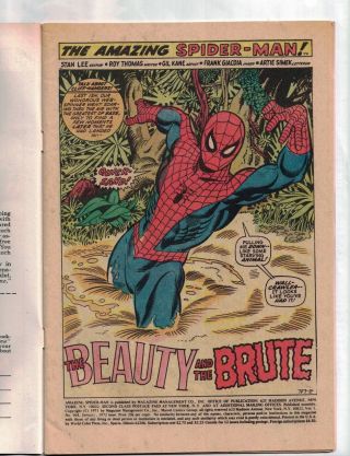 The Spider - Man 104 (Vol 1,  1972) Kraven the Hunter,  Ka - Zar & Zabu [VF,  ] 3