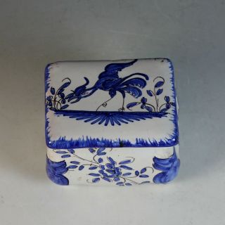 Antique French Faience Box With Lid