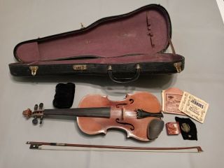 Vintage 4/4 Joseph Guarnerius Fecit Cremonae Anno Ihs 1730 Violin Bow & Case