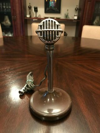 Vintage 1930s Astatic Model A Bullet Microphone With Matching Stand