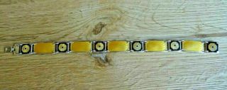 Vintage Sterling Silver Yellow Enamel David Andersen Bracelet Norway Anderson
