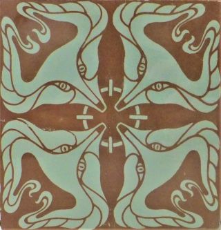Villeroy & Boch Mettlach Art Nouveau Tile,  Circa 1902